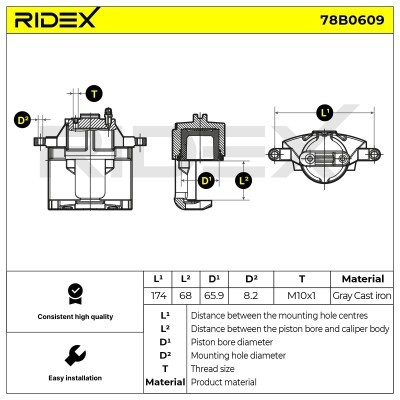 Zacisk Hamulcowy RIDEX 78B0609 78B0609 - foto 5