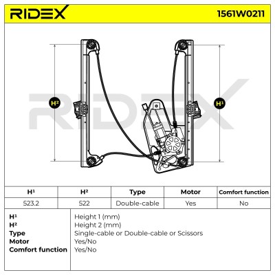 Podnośnik szyby RIDEX 1561W0211 1561W0211 - foto 7