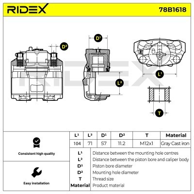 Zacisk Hamulcowy RIDEX 78B1618 78B1618 - foto 8