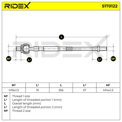 Drążek kierowniczy RIDEX 51T0122 51T0122 - foto 6