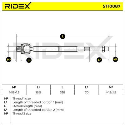 Drążek kierowniczy RIDEX 51T0087 51T0087 - foto 6