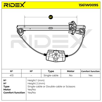 Podnośnik szyby RIDEX 1561W0095 1561W0095 - foto 5