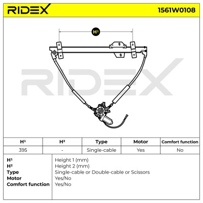 Podnośnik szyby RIDEX 1561W0108 1561W0108 - foto 8