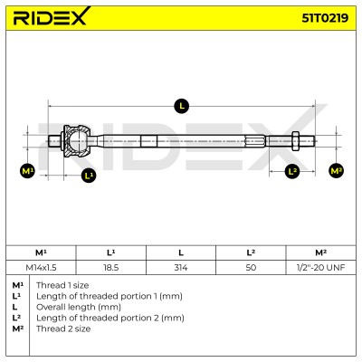 Drążek kierowniczy RIDEX 51T0219 51T0219 - foto 6