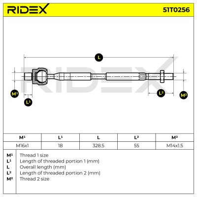 Drążek kierowniczy RIDEX 51T0256 51T0256 - foto 5