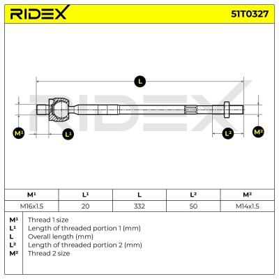 Drążek kierowniczy RIDEX 51T0327 51T0327 - foto 6
