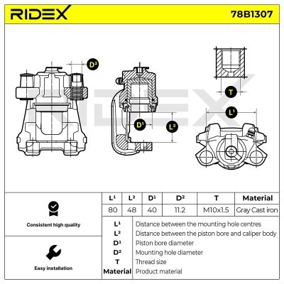 Zacisk Hamulcowy RIDEX 78B1307 78B1307 - foto 5