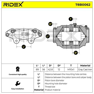 Zacisk Hamulcowy RIDEX 78B0062 78B0062 - foto 5