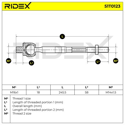 Drążek kierowniczy RIDEX 51T0123 51T0123 - foto 6