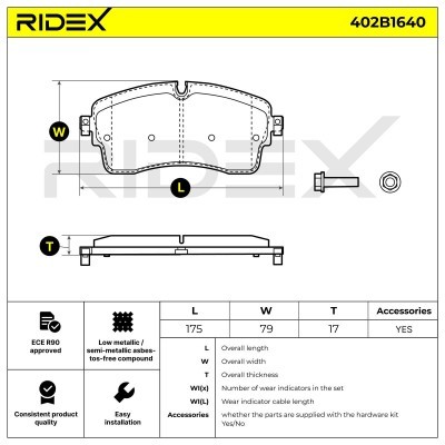 Klocki hamulcowe RIDEX 402B1640 402B1640 - foto 6