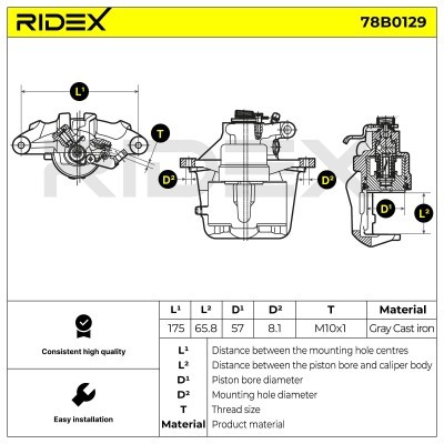 Zacisk Hamulcowy RIDEX 78B0129 78B0129 - foto 5