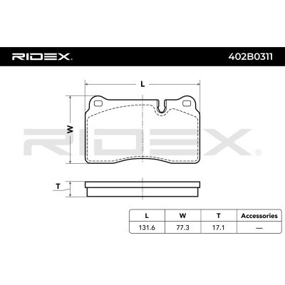 Klocki hamulcowe RIDEX 402B0311 402B0311 - foto 3