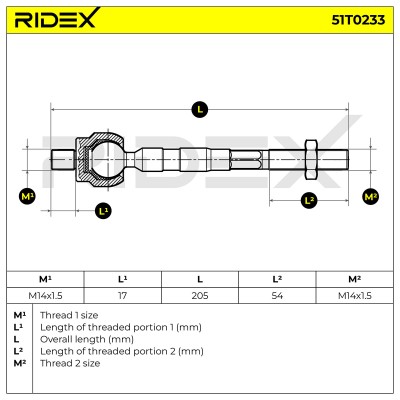 Drążek kierowniczy RIDEX 51T0233 51T0233 - foto 6