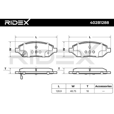 Klocki hamulcowe RIDEX 402B1288 402B1288 - foto 6