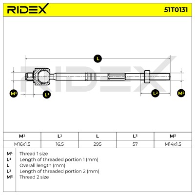 Drążek kierowniczy RIDEX 51T0131 51T0131 - foto 5