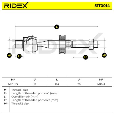 Drążek kierowniczy RIDEX 51T0014 51T0014 - foto 7