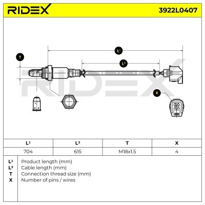 Sonda Lambda RIDEX 3922L0407 3922L0407 - foto 6