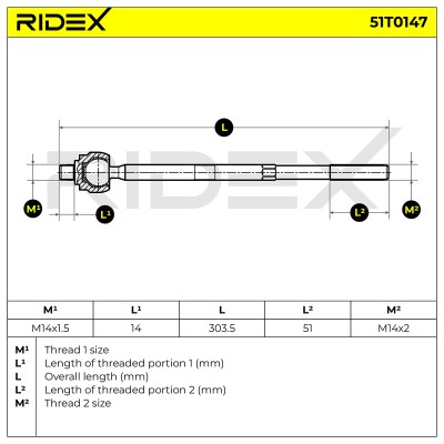 Drążek kierowniczy RIDEX 51T0147 51T0147 - foto 5