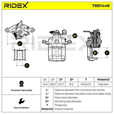 Zacisk Hamulcowy RIDEX 78B1448 78B1448 - foto 7