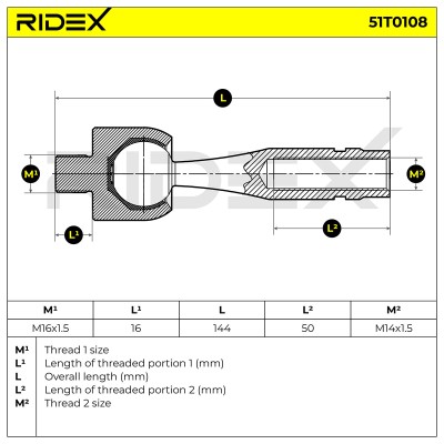 Drążek kierowniczy RIDEX 51T0108 51T0108 - foto 6