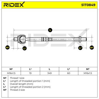 Drążek kierowniczy RIDEX 51T0849 51T0849 - foto 5