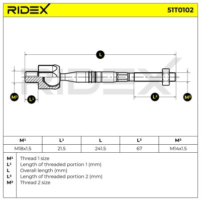 Drążek kierowniczy RIDEX 51T0102 51T0102 - foto 7