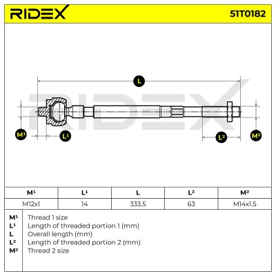 Drążek kierowniczy RIDEX 51T0182 51T0182 - foto 5