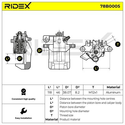 Zacisk Hamulcowy RIDEX 78B0005 78B0005 - foto 6