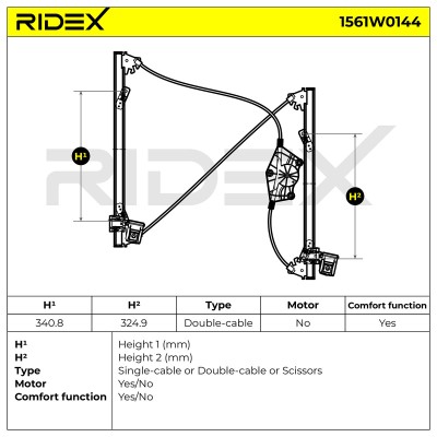 Podnośnik szyby RIDEX 1561W0144 1561W0144 - foto 8