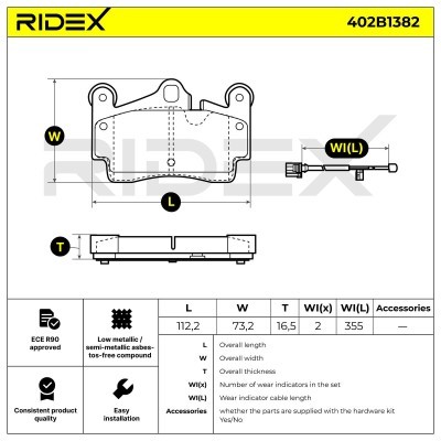 Klocki hamulcowe RIDEX 402B1382 402B1382 - foto 5