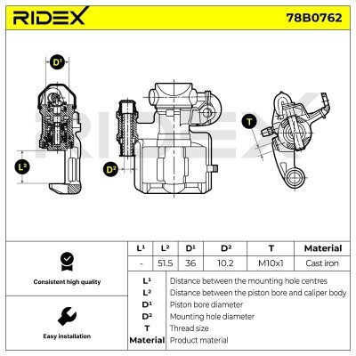 Zacisk Hamulcowy RIDEX 78B0762 78B0762 - foto 7