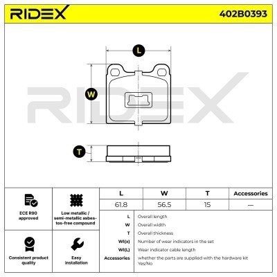 Klocki hamulcowe RIDEX 402B0393 402B0393 - foto 8