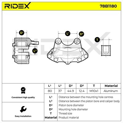 Zacisk Hamulcowy RIDEX 78B1180 78B1180 - foto 7