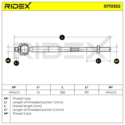 Drążek kierowniczy RIDEX 51T0352 51T0352 - foto 6