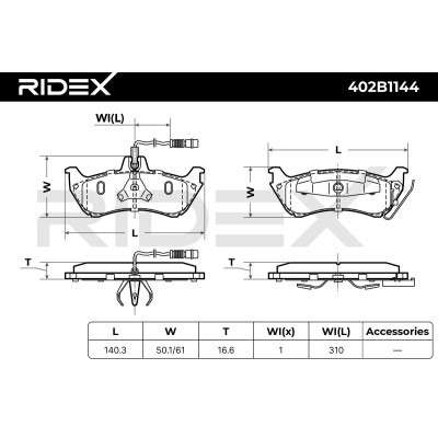 Klocki hamulcowe RIDEX 402B1144 402B1144 - foto 4