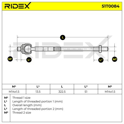 Drążek kierowniczy RIDEX 51T0084 51T0084 - foto 6