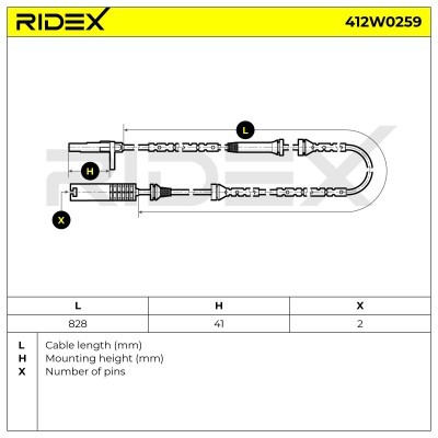 Czujnik ABS RIDEX 412W0259 412W0259 - foto 6