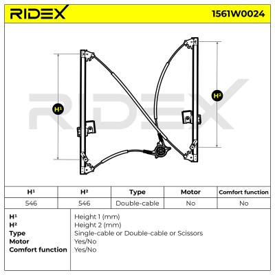 Podnośnik szyby RIDEX 1561W0024 1561W0024 - foto 8