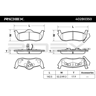 Klocki hamulcowe RIDEX 402B0350 402B0350 - foto 7