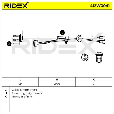 Czujnik ABS RIDEX 412W0041 412W0041 - foto 3
