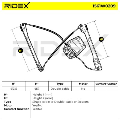 Podnośnik szyby RIDEX 1561W0209 1561W0209 - foto 6