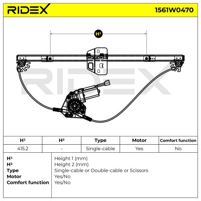 Podnośnik szyby RIDEX 1561W0470 1561W0470 - foto 8
