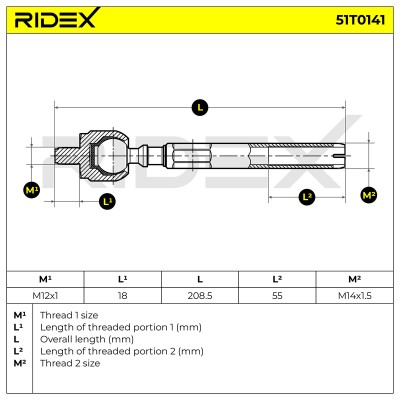 Drążek kierowniczy RIDEX 51T0141 51T0141 - foto 5