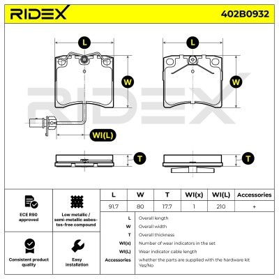 Klocki hamulcowe RIDEX 402B0932 402B0932 - foto 8