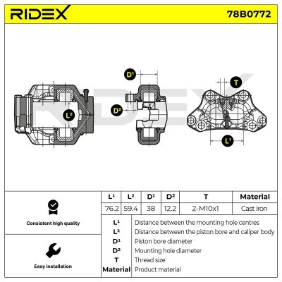 Zacisk Hamulcowy RIDEX 78B0772 78B0772 - foto 5