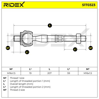 Drążek kierowniczy RIDEX 51T0323 51T0323 - foto 6