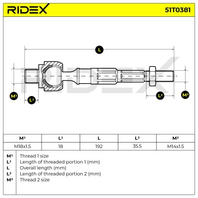 Drążek kierowniczy RIDEX 51T0381 51T0381 - foto 5