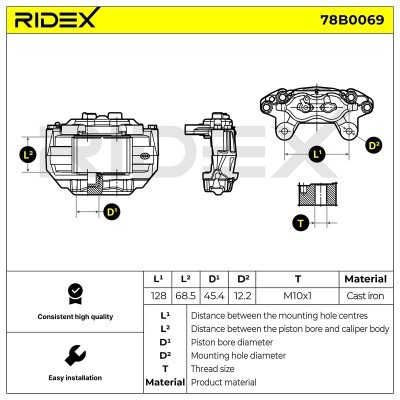 Zacisk Hamulcowy RIDEX 78B0069 78B0069 - foto 3