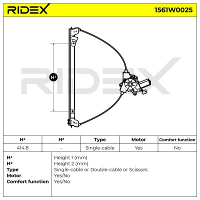 Podnośnik szyby RIDEX 1561W0025 1561W0025 - foto 8
