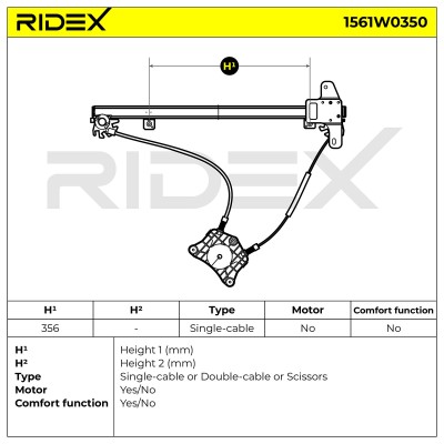 Podnośnik szyby RIDEX 1561W0350 1561W0350 - foto 5